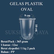 Oval Plastic Cups 9cm x 10cm Size 12oz Contents 50pcs (Successory)