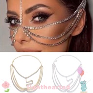LIGHTHEARTED Crystal Layered Face Chain Handmade Women Hair Chain Luxury Rhinestone Cover FaceJewelr
