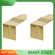 [luxiang.] 2 Pcs Gold Sequin Table Runner 30.5 X 275cm Glitter Gold Table Runner for Party, Wedding,