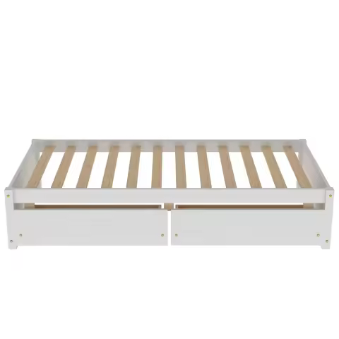 Kids Twin Bed Frame Modern Twin Size Bed Frame with Wood Slats Support Wood Platform Bed Frame with 