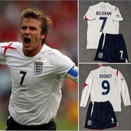 2006 World Cup England long-sleeved jersey home number 7 Beckham 2002 short-sleeved retro football j