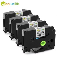 4 PCS/Lot 12mm*8m Tze 231 Tze231 Black on White Laminated Compatible P touch 12mm tze-231 Label Tape