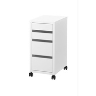 IKEA MICKE Drawer unit on castors, white, 35x75 cm