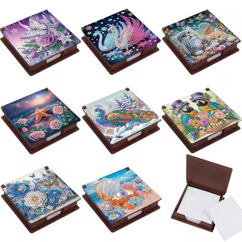 1Pc Diamond Painting Kits Note Box Cute Theme Sticky Note Organizer Sticky Note Set Sticky Note Stor