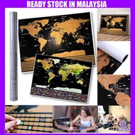 Scratch Off Educational World Map Travel Map Wall Map Poster with Boxed