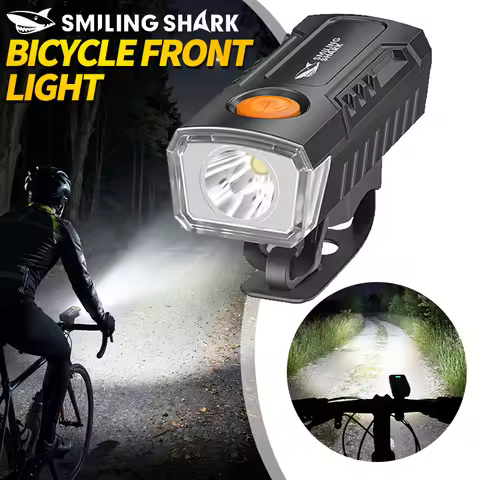 Smiling shark LED Bike Light 4Mode Rechargeable Super Bright Waterproof Light Convenient Outdoor Nig