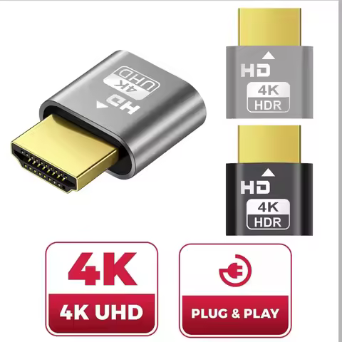 4K HDR Virtual Monitor EDID Emulator HDMI-compatible Dummy Plug Headless Ghost Display Adapter Suppo