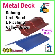 Metal Deck, Rabung,Caping, Uroll Bond, L Flashing, Valley Gutter