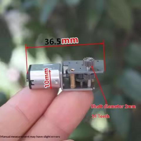 1Pc DC 3V 3.7V 20RPM Slow Speed Metal Gearbox Engine Right Angle 14T Output Gear Shaft Mini N20 Gear