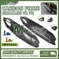 Yamaha Nvx 155 Nvx V1 V2 Muffler Protector Cover Ekzos Exhaust Cover Set + Skru Carbon / Black Nvx 1