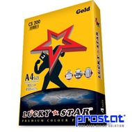 A4 80GM LUCKY STAR COLOUR PAPER 200 -GOLD -450'SHEET