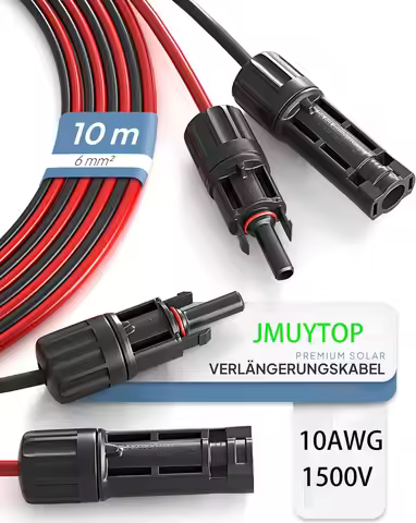 Solar Cable 6 mm2 10m/5m extension cables 10AWG For Zendure Anker balcony power plant protable solar