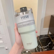 (SG Seller) TYESO Thermal Cup Thermos 304 Stainless Steel Water Bottle With Straw Vacuum Insulated Bottle Thermal Tumbler Hot Drinks Travel Mug Coffee Cup Car Water Bottle 600ml 900ml