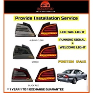 (1 Year Warranty) Proton Waja Dragon Scale Dynamic Albino LED Tail Lamp With Running Signal Lampu Be