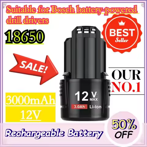 3000mAh 12V High Capacity Lithium Replacement Battery For Bosch TSR1080-2-LI GSR120 GDR Cordless Dri