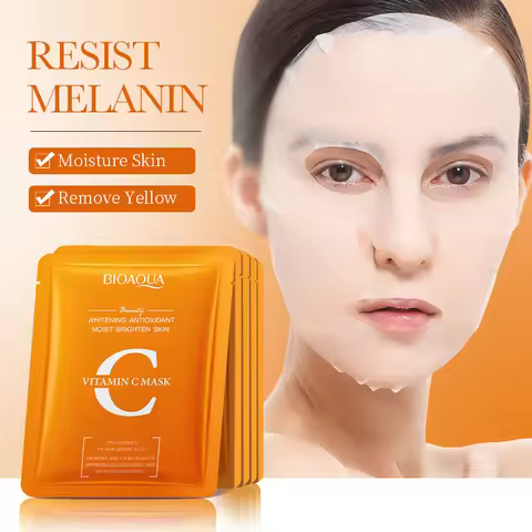 BIOAQUA Vitamin C Whitening Facial Masks Moisturizing Anti-Aging Anti Wrinkles Hydrating Face Mask F