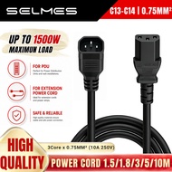 Power Cord IEC C13 IEC C14 0.75mm2 10A 250V UPS PDU PC Monitor Power Supply Cable AC Extension Cable