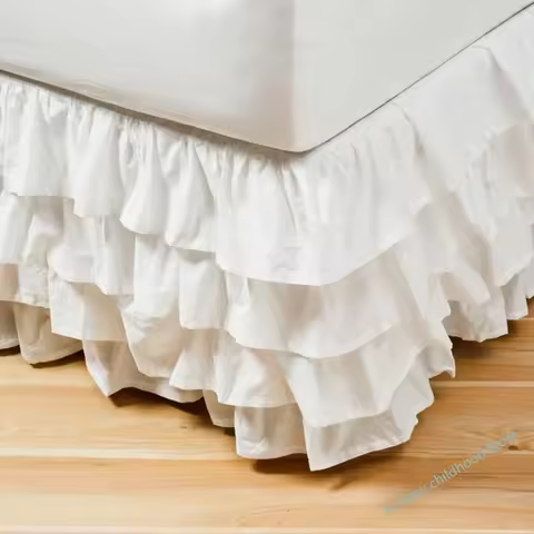 4-story Ruffle bed skirt surrounding elastic bedspread no surface family hotel double bed / full bed