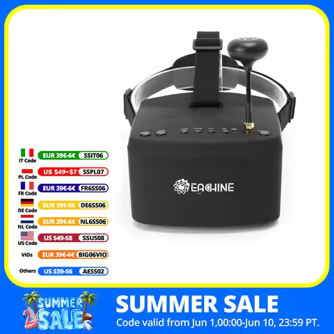 Eachine EV800 5 Inches 800x480 FPV Video Goggles 5.8G 40CH Raceband Auto-Searching Build In Battery