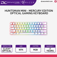 【24-Hour Delivery】Razer Huntsman Mini - Mercury Edition - 60% Optical Gaming Keyboard(Clicky Purple / Linear Red Switch)