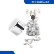 KALUNG ROSARIO KATOLIK 5 MM + BOTOL / ROSARIO KAYU WANGI / ROSARIO ITALY / ROSARIO SWAROVKI / ROSARI