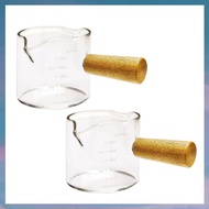 [hotkeystore.] 2Pcs Double Spouts Espresso Shot Glasses Measuring Glass Espresso Cups Cookware with 