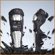 HQ5 4Pcs Motorcycle Knee Shin Guards Stainless Steel Anti Collision Protective Pads Outdoor Sports Q