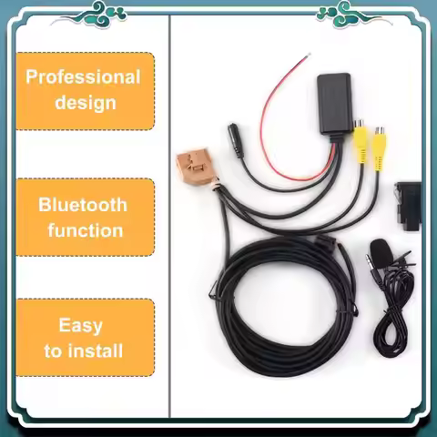 Premium 12V MMI 2G Car Bluetooth AUX Cable Adapter Music Audio Mic For Q7 A6 A8 2006-2008 J523 Only 