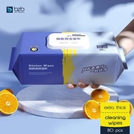 80pcs Extra Thick Kitchen Cleaning Wipes Multifunctional Decontamination Degreasing Wet Tissue 清洁湿巾