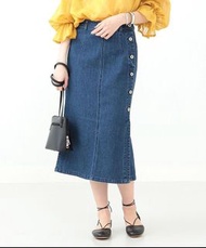 日系Beams牛仔中長裙 Japan buttons midi long denim skirt