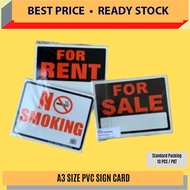 A3 SIZE PVC SIGN CARD / SIGN CARD / PVC SIGN CARD / A3 SIZE