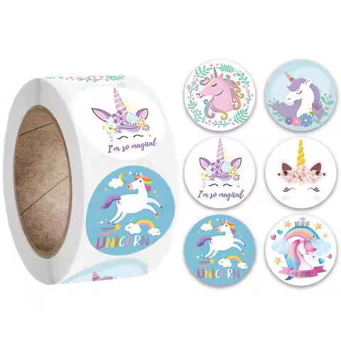 Cute Cartoon Animal Unicorn Sticker Kids Reward Sticker Gift Decoration Label Teacher Encouragement 