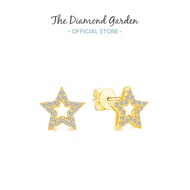TDG 10K Gold Lab Grown Diamond Star Shape Stud Earrings