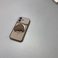 Brown Skin-Feel Magnetic+Brown Hill English Magnetic Bracket Suitable for iPhone17 Phone Case Apple 