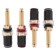 [IpvCQZ]4Pcs Hifi Speaker Terminal Binding Post Pure Copper Gold Plated Amplifier Connector Replacem