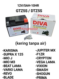 BATERE BATERAI BATRE BATERY BATERRY AKI MOTOR KERING ACCU ACU GTZ5S DTZ5S KARISMA KHARISMA KPH VIXIO