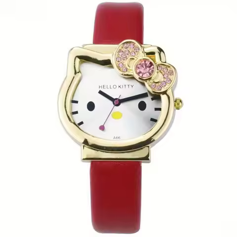 Hello Kitty Cute Quartz Watch Sweet Girly Cartoon Wristwatch Ideal Birthday Christmas Halloween Acce
