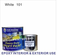 white 101 1L ( 1 Liter ) Four Seasons / New Epoxy Floor Paint / Heavy Duty Coating - new mici epoxy Finishes