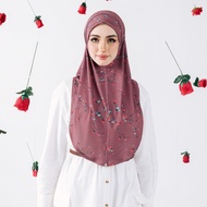 HEGIRA SO-MARJAN TWILL NC EMMELINE ROSE | PRINTED SLIP ON (INSTANT HIJAB) >> DAILY COMFORT