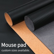 Mouse Pad Carbon Fiber Pattern Large Size PVC Leather Table Pad Customizable Size 70X35 80X40 90X45 