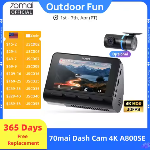 70mai 4K Dash Cam A800SE Upgraded Version of 70mai A800S Voice Control Supercapatior GPS ADAS Car DV