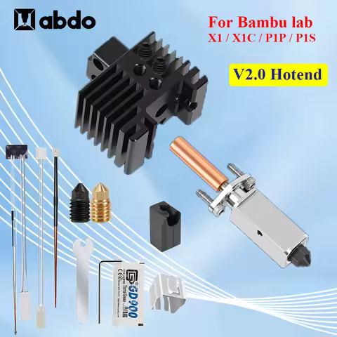 For Bambu Lab X1 X1C Hotend Upgrade 2.0 Version bambulab p1s nozzle Bi Metal Fit Bamboo Bambulabs P1