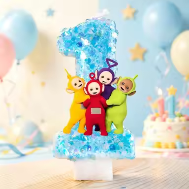 Teletubbies Birthday Candles Set Tinky Winky Dipsy Laa-Laa Po Character Wax Candles for Kids First B