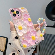 สายคล้องคอลายดอกไม้ทาสีเจาะรูแบบโปร่งใส ตกแต่ง มินิมอลและทันสมัย กันกระแทก เข้ากันได้กับ iPhone 16/1