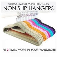2024 NEW Premium Non Slip Ultra Slim Velvet Clothes Hangers Wardrobe Space Saver