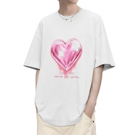 Graphic Tees Men Oversized Casual Summer Chrome Heart Short Sleeve Vintage Cute Print Shirts for Wom