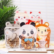2024 New Carton Gift bag Snacks Nuts bag for kids Candy Cookies packaging Goodies bag for Children Day Ziplock bags reusable Transparent plastic packaging storage Bag small