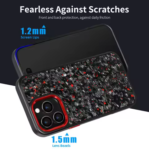 Fine Texture Forged Carbon Fiber Case, 7 Colors Magnetic Shockproof Armor Cover for iPhone 11-17 Air