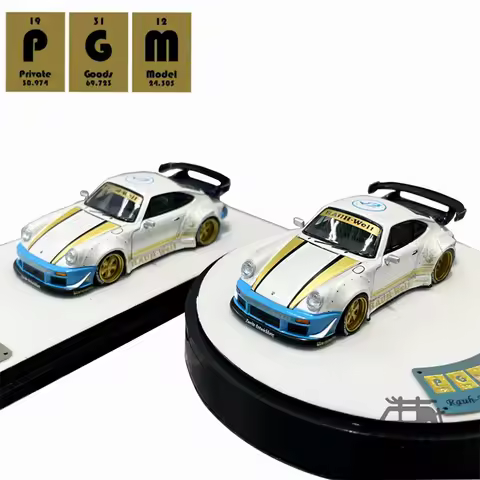 PGM 1:64 RWB 993 White Ordinary Luxury Limited999 Diecast Model Car