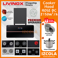 [FREE SHIP] LIVINOX Cooker Hood LCH-ROSEDC-90BL /2150m³/h Suction Power/BLDC Motor With Gas hob / li